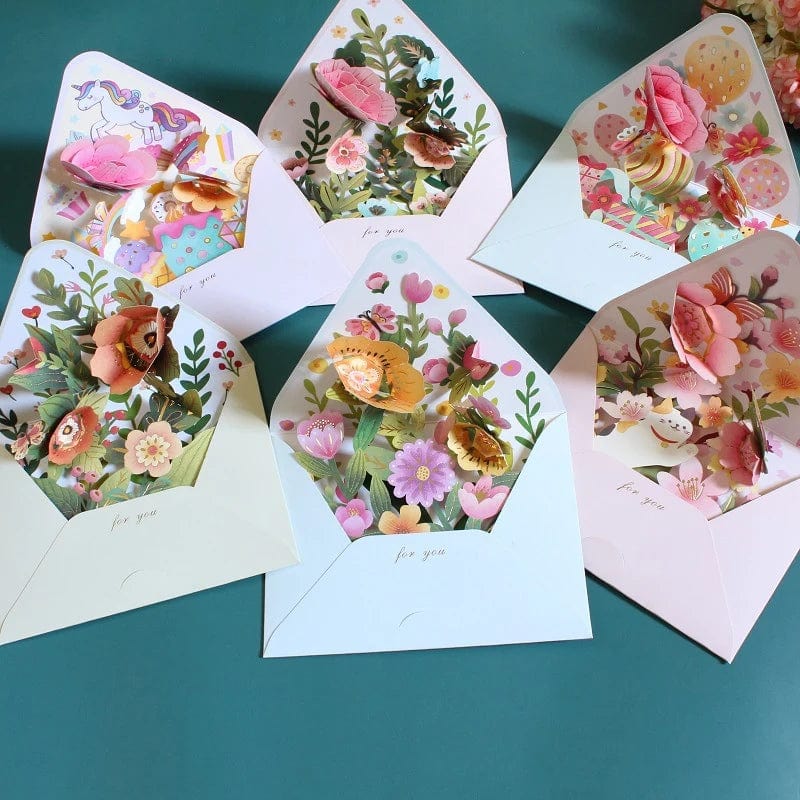 New Romantic Flower 3D Pop-up Greeting Cards - Image 4