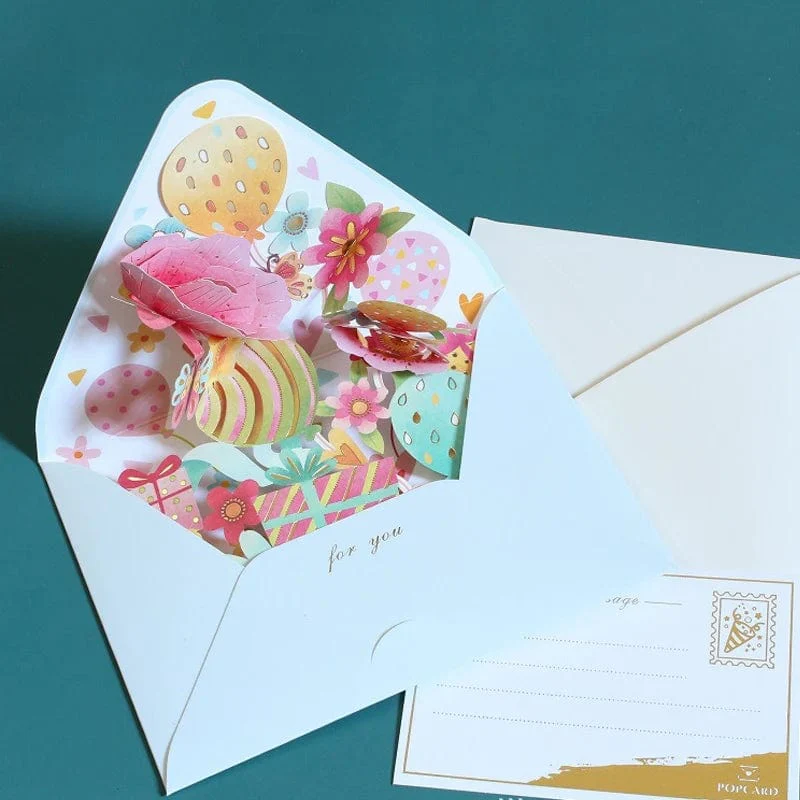 New Romantic Flower 3D Pop-up Greeting Cards - Image 7