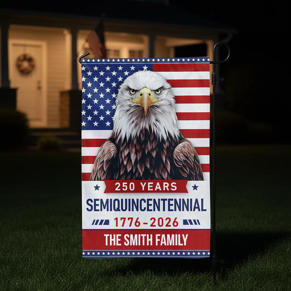 250th Anniversary Semiquincentennial Eagle Personalized Garden Flag HA75 898778 - Image 5