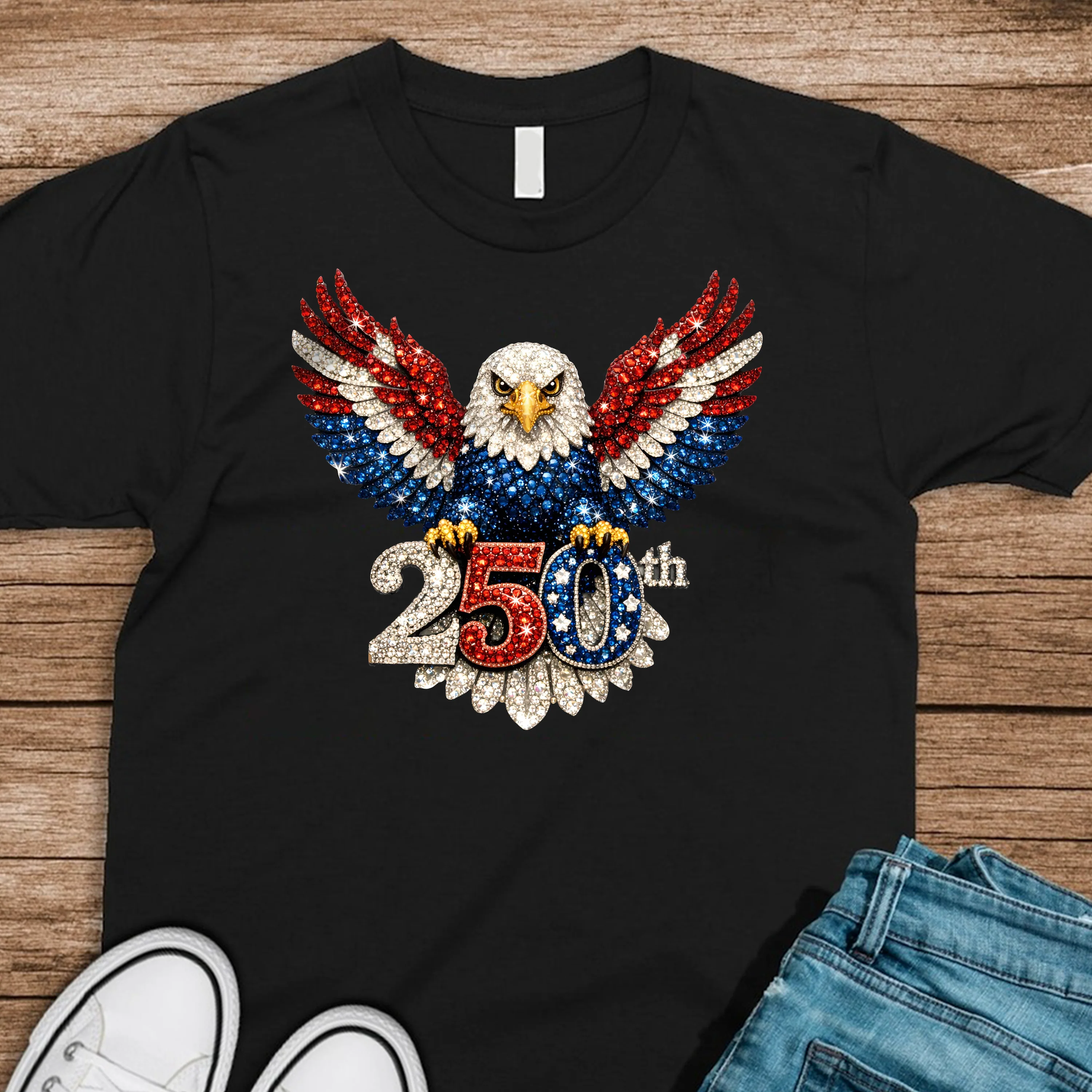America 250th Anniversary Eagle Wings Dark Shirt CH07 910556 - Image 3