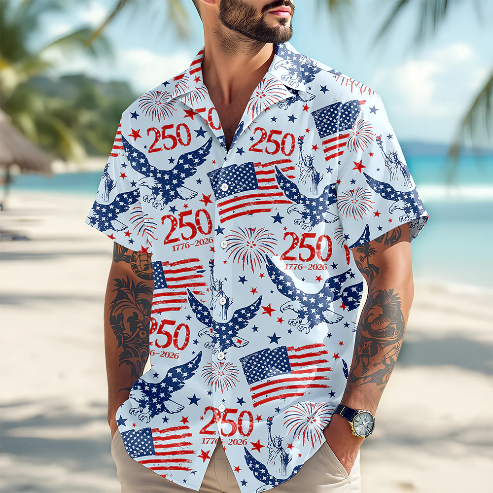 Personalized America 250th Anniversary Patriotic Eagle Hawaii Shirt HA75 920292 - Image 3
