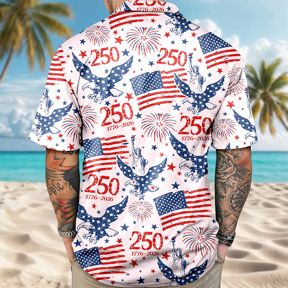 Personalized America 250th Anniversary Patriotic Eagle Hawaii Shirt HA75 920292 - Image 5