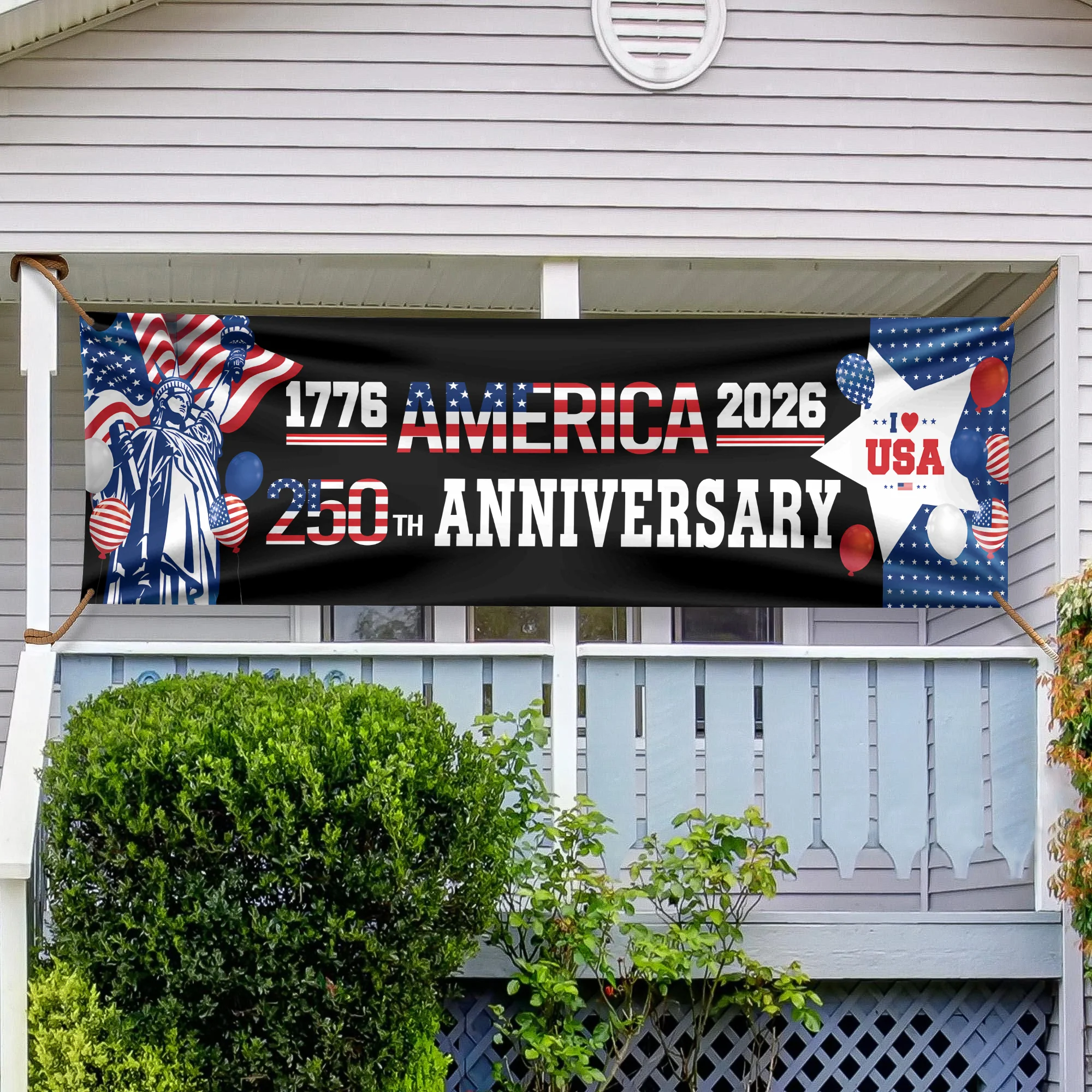 American 1776-2026 The Statue of Liberty Balloons 250th Anniversary Patriotic Party Banner HO82 902778 - Image 4
