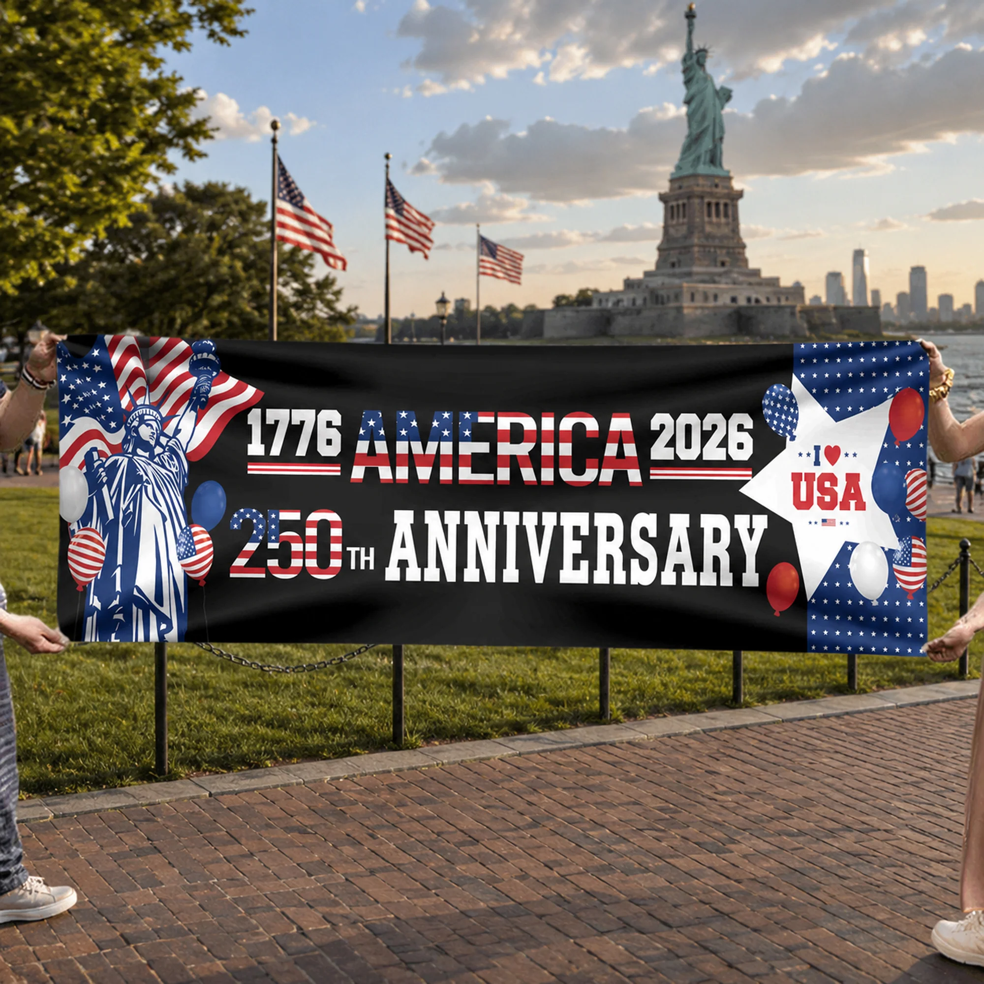 American 1776-2026 The Statue of Liberty Balloons 250th Anniversary Patriotic Party Banner HO82 902778 - Image 6