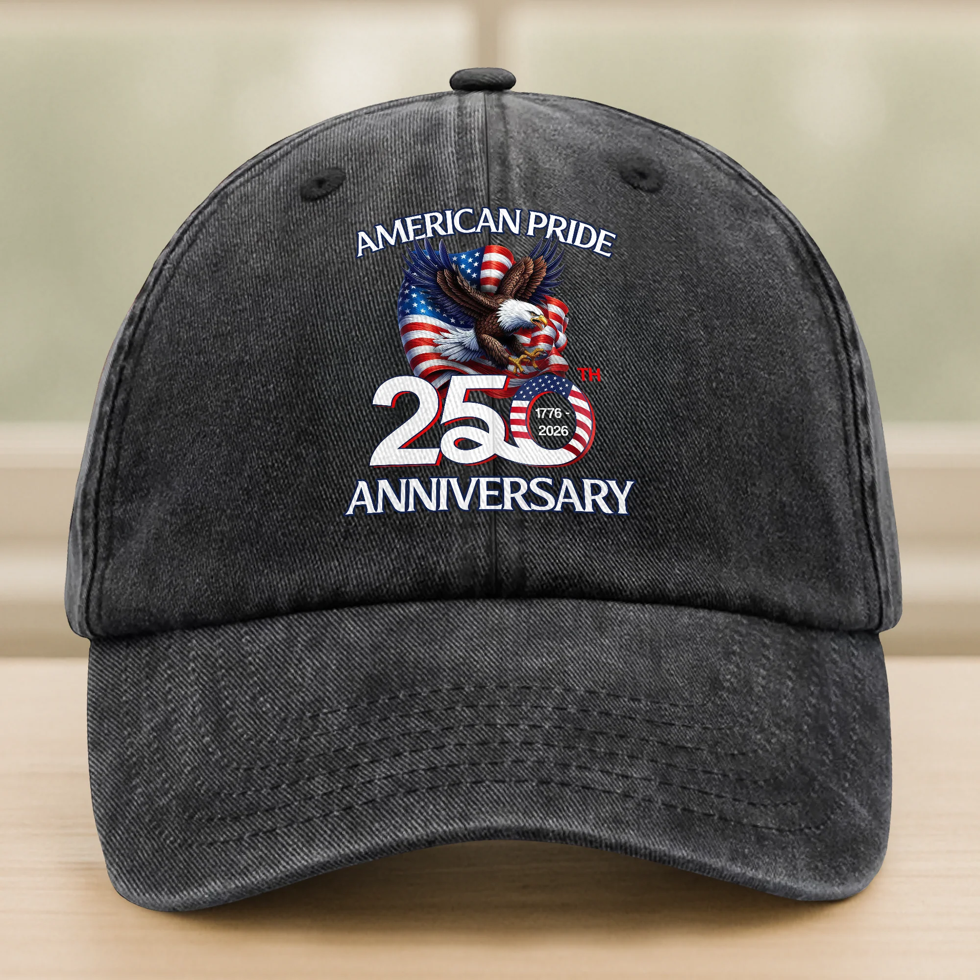 American Pride Patriotic 250th Anniversary Eagle 1776–2026 Baseball Cap HA75 920362