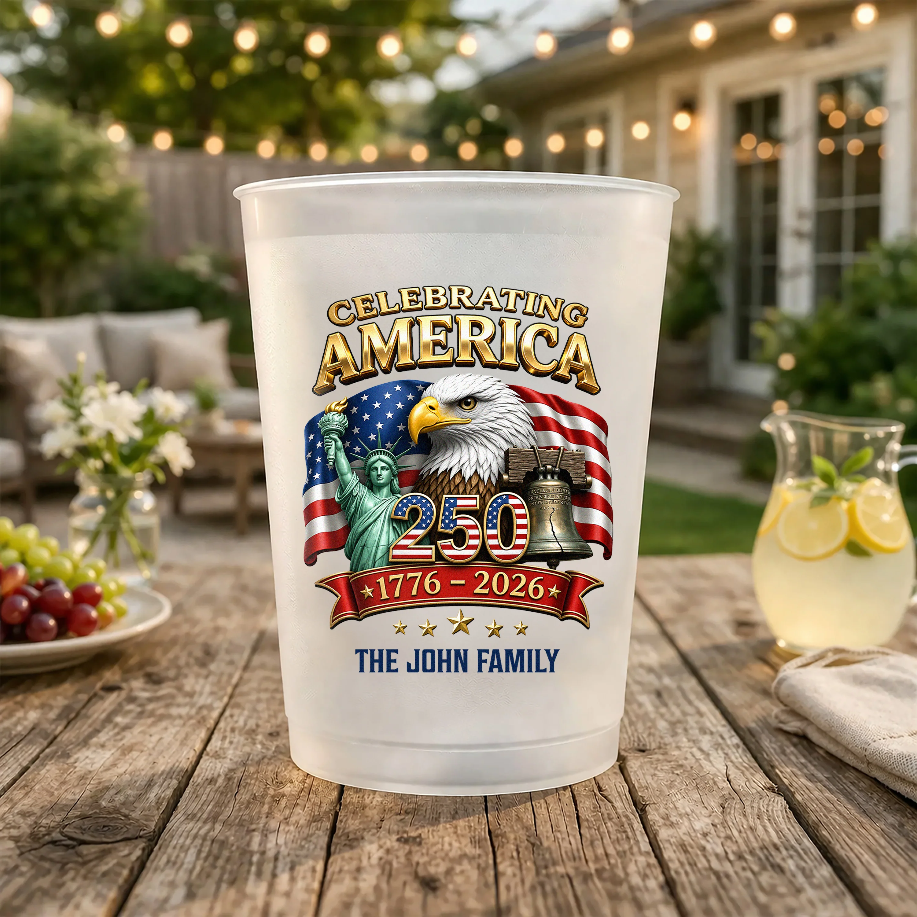 Custom Family Name Celebrating US 250 1776-2026 Patriotic Cups For Party HO82 902250 - Image 3