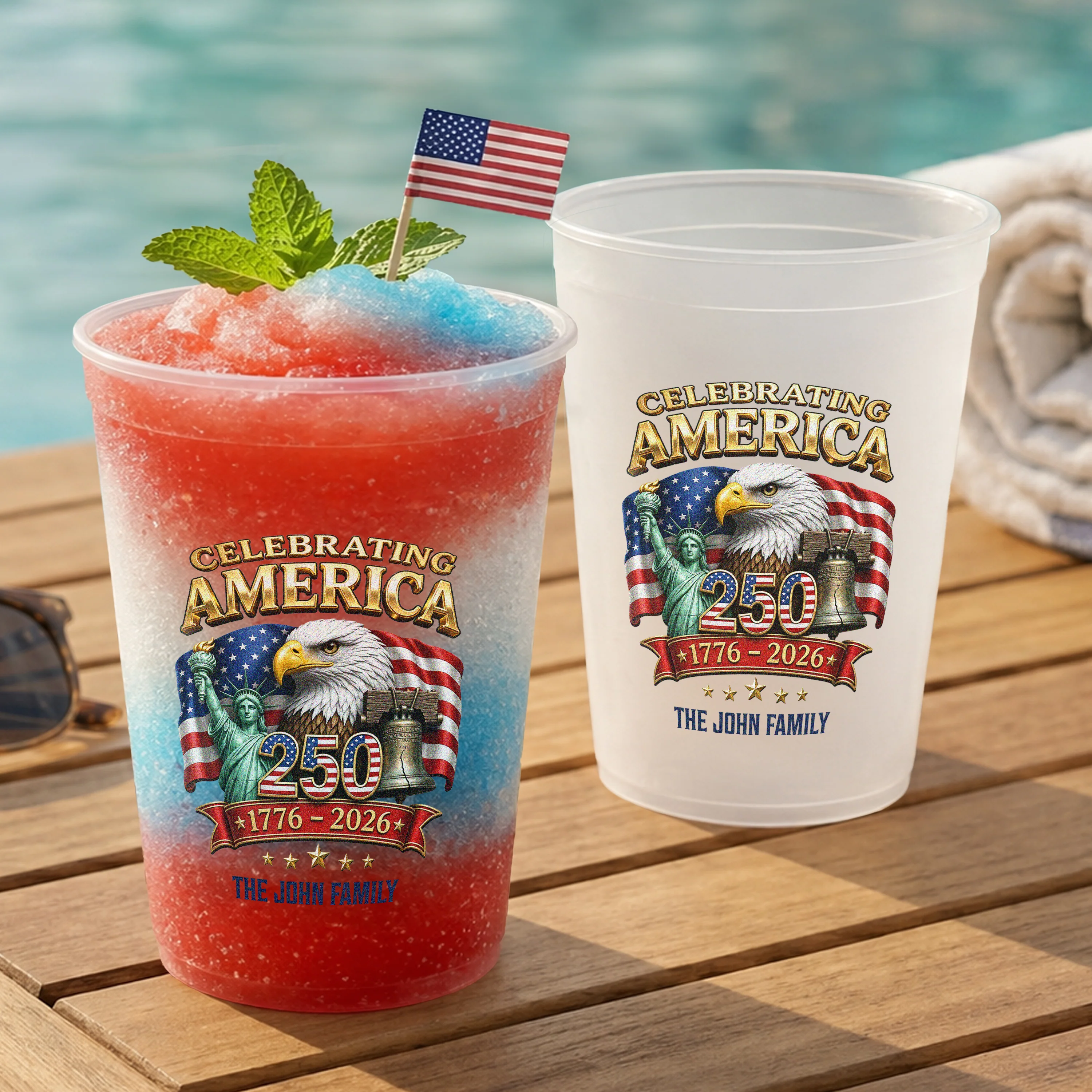 Custom Family Name Celebrating US 250 1776-2026 Patriotic Cups For Party HO82 902250 - Image 4