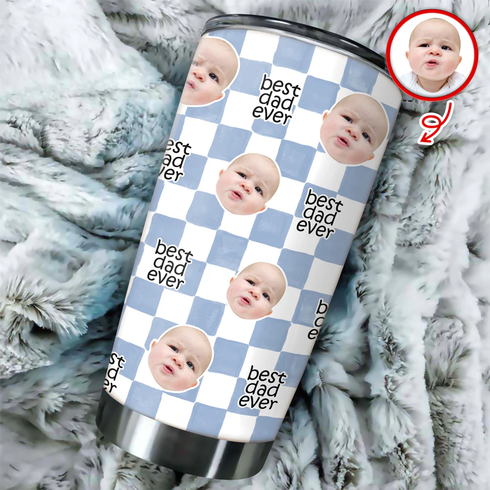 Custom Baby Face Best Dad, Mom Ever Fat Tumbler - Personalized Gift for Parents CH07 911530 - Image 2