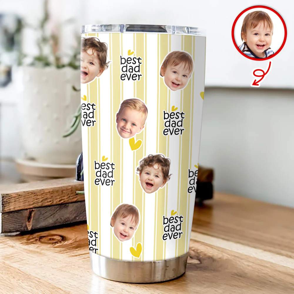 Custom Baby Face Best Dad, Mom Ever Fat Tumbler - Personalized Gift for Parents CH07 911530 - Image 4