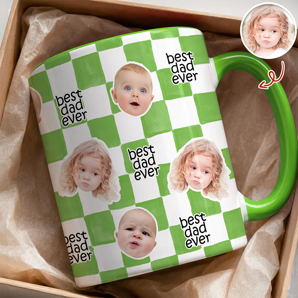 Custom Baby Face Best Dad, Mom Ever Personalized Gift for Parents Accent Mug HA75 921478 - Image 2