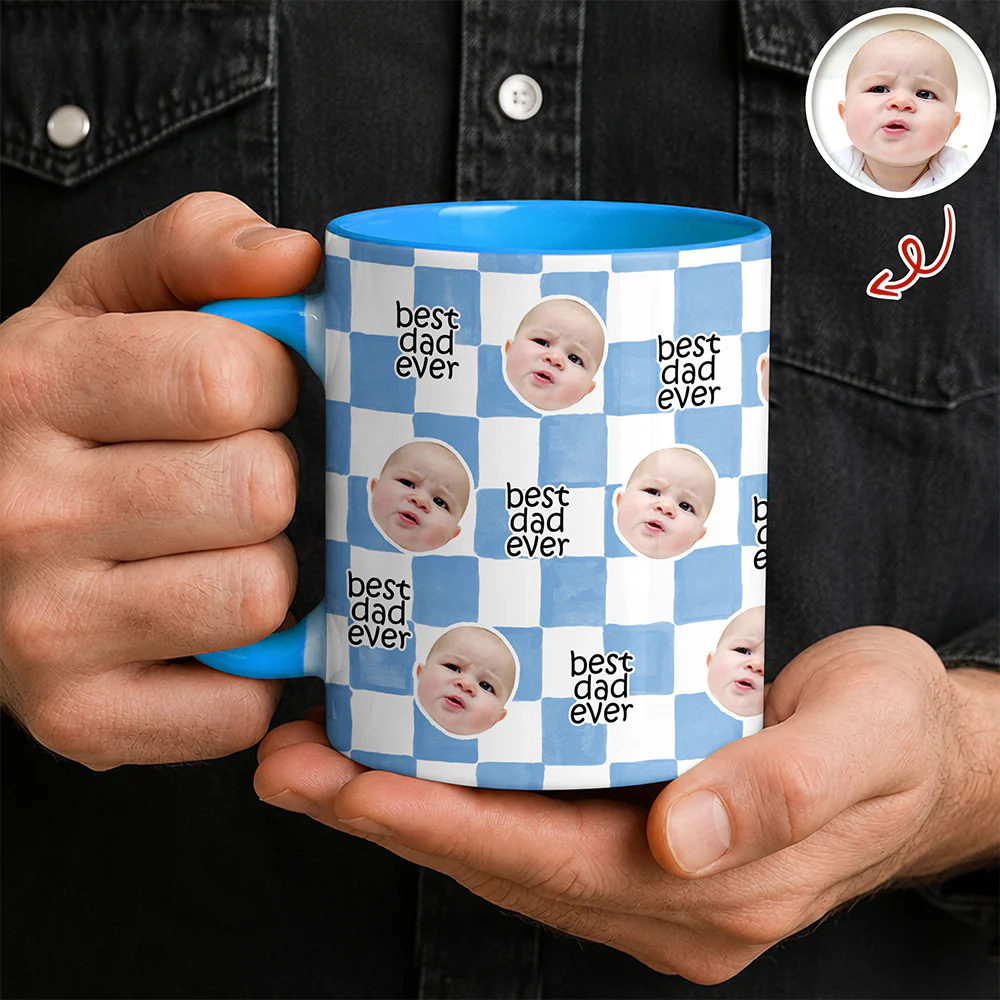 Custom Baby Face Best Dad, Mom Ever Personalized Gift for Parents Accent Mug HA75 921478 - Image 3