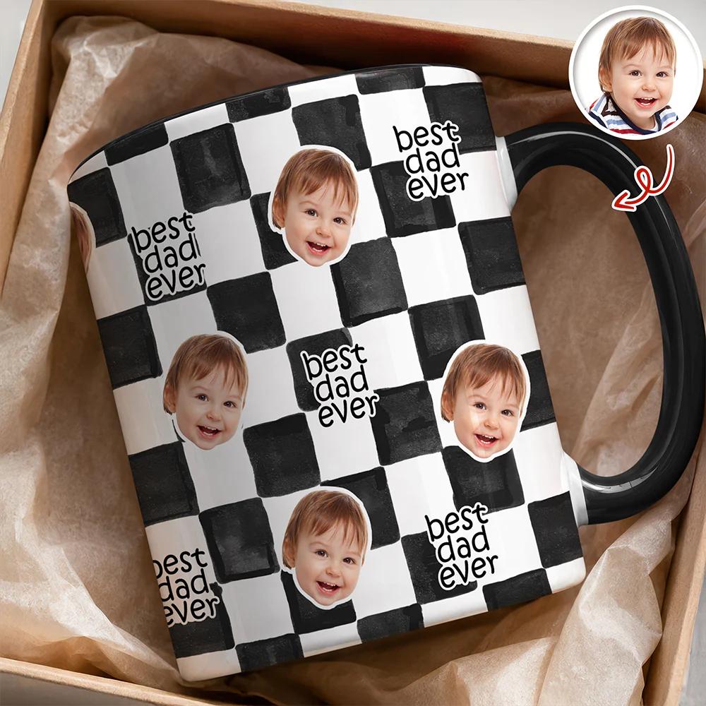 Custom Baby Face Best Dad, Mom Ever Personalized Gift for Parents Accent Mug HA75 921478 - Image 4