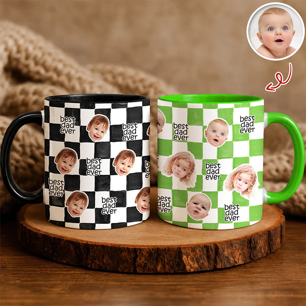 Custom Baby Face Best Dad, Mom Ever Personalized Gift for Parents Accent Mug HA75 921478 - Image 6