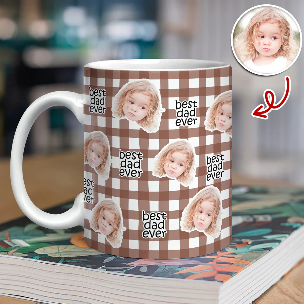 Custom Baby Face Best Dad, Mom Ever Print Full Mug - Personalized Gift for Parents LM32 899783 - Image 5