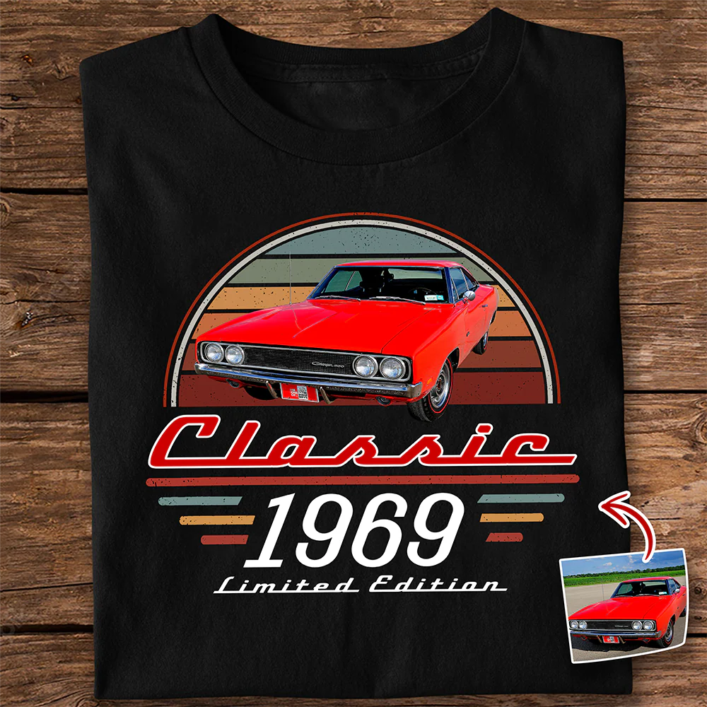 Custom Car Photo Classic Limited Edition Dark Shirt - Personalized Gifts For Dad, Grandpa, Family, Yourself CH07 180006 - Image 3