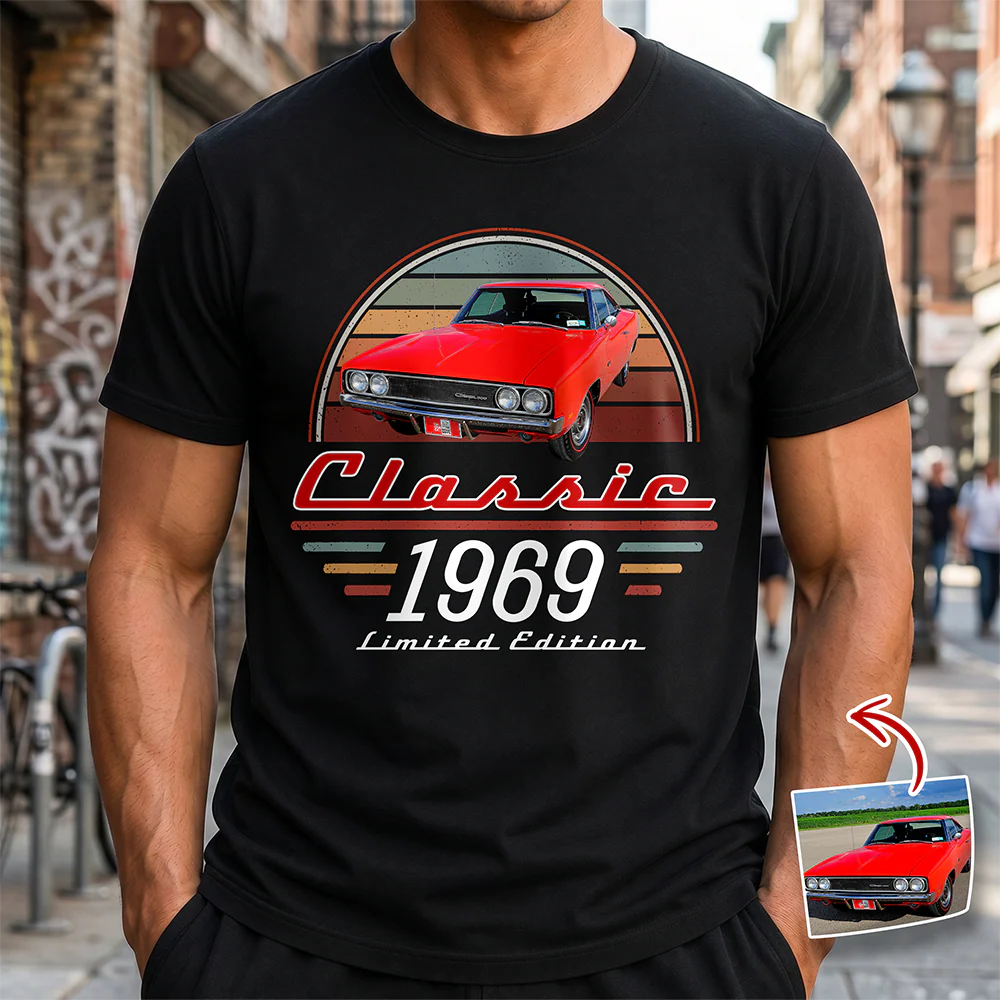 Custom Car Photo Classic Limited Edition Dark Shirt - Personalized Gifts For Dad, Grandpa, Family, Yourself CH07 180006 - Image 5