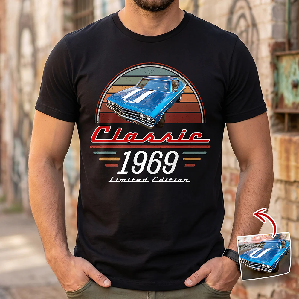 Custom Car Photo Classic Limited Edition Dark Shirt - Personalized Gifts For Dad, Grandpa, Family, Yourself CH07 180006 - Image 6