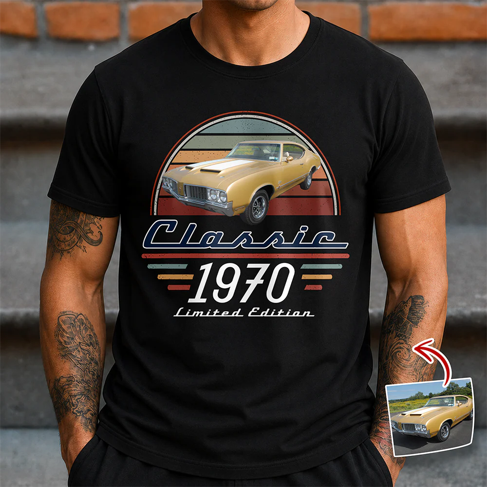 Custom Car Photo Classic Limited Edition Dark Shirt - Personalized Gifts For Dad, Grandpa, Family, Yourself CH07 180006 - Image 7