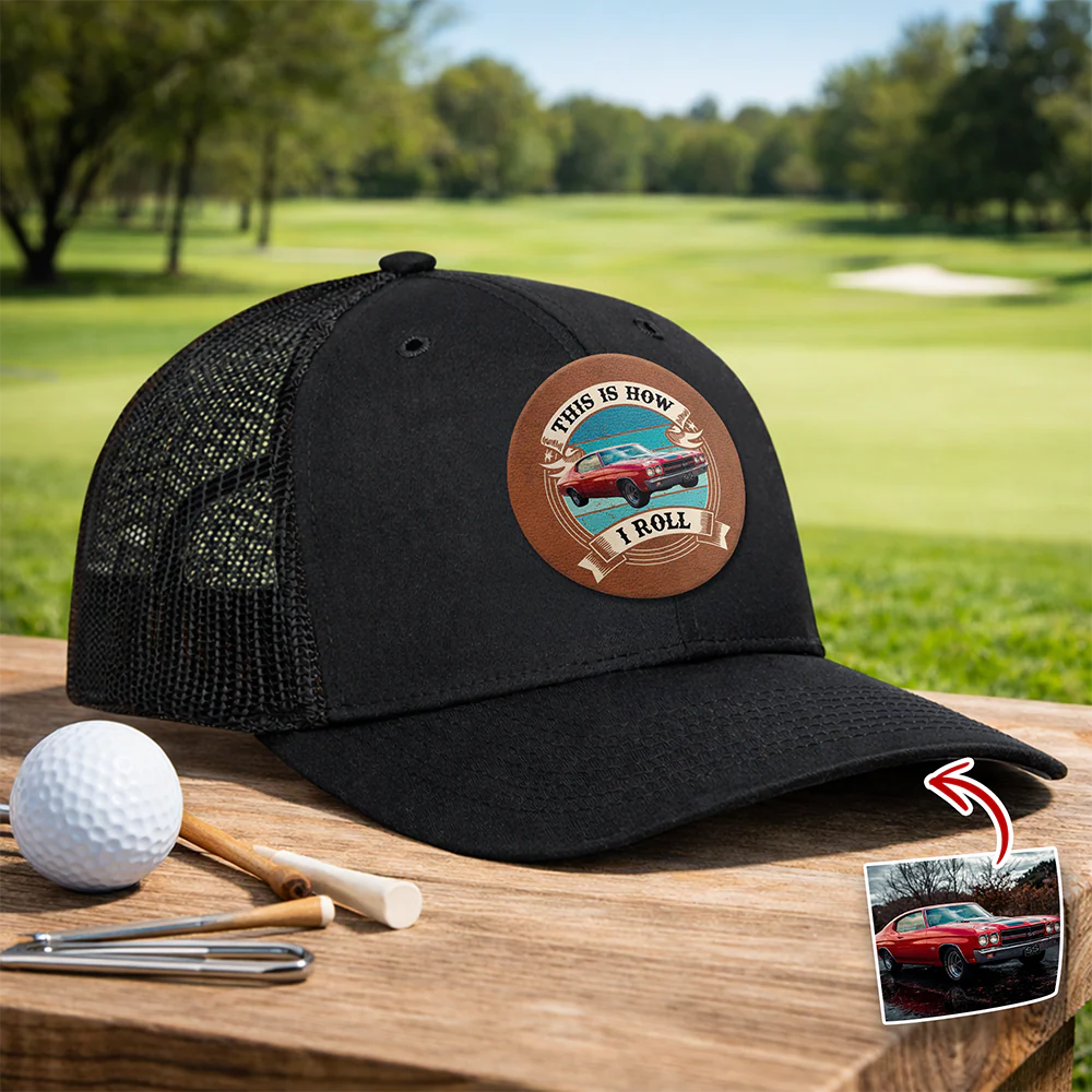 Custom Car Photo This Is How I Roll Route 66 Vintage Leather Patch Hat HO82 902424 - Image 4
