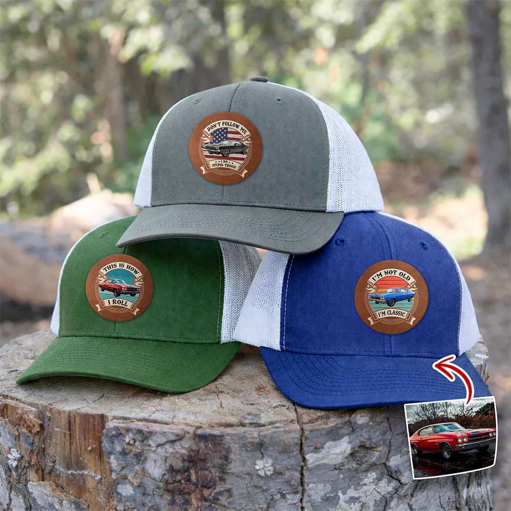 Custom Car Photo This Is How I Roll Route 66 Vintage Leather Patch Hat HO82 902424 - Image 7