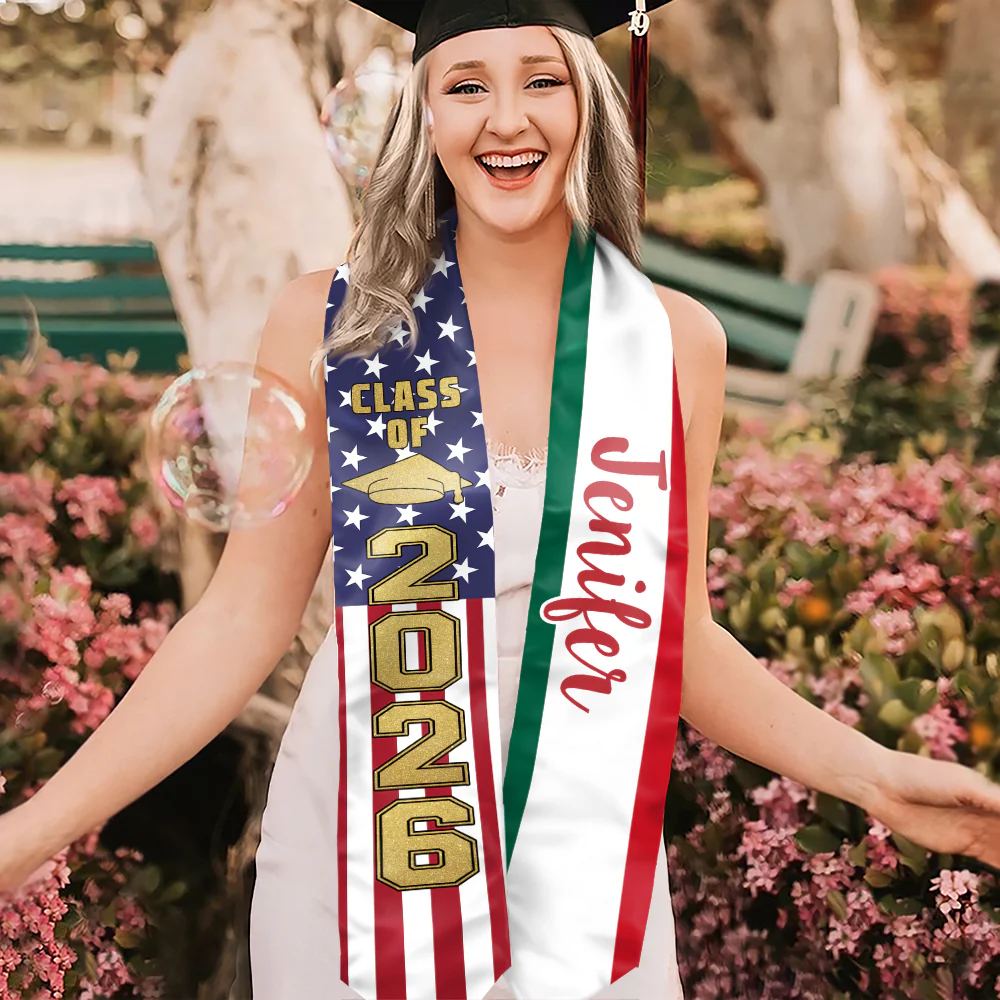 Custom Country Flag Class of 2026 Graduation Stoles HA75 898890 - Image 8