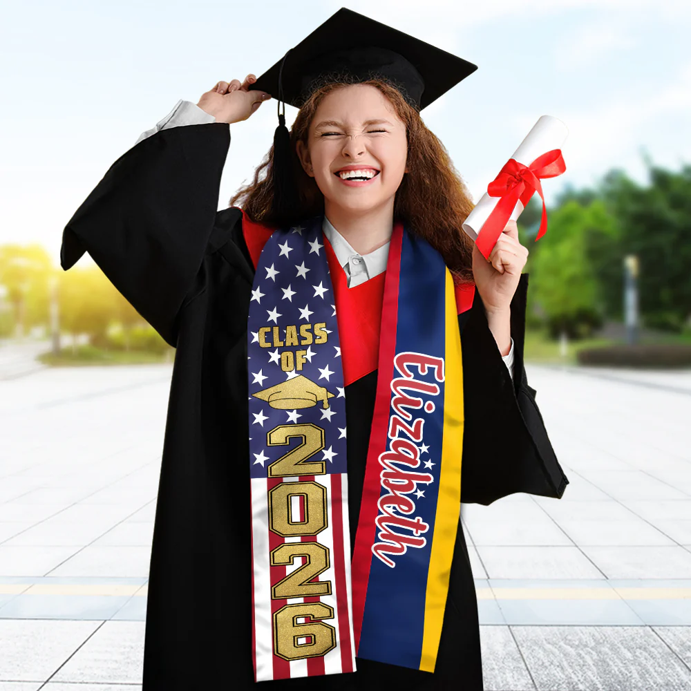Custom Country Flag Class of 2026 Graduation Stoles HA75 898890 - Image 9