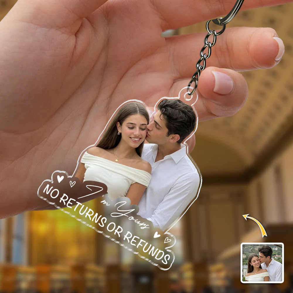 Custom Couple Photo I Love You Acrylic Keychain TH10 170339 - Image 2