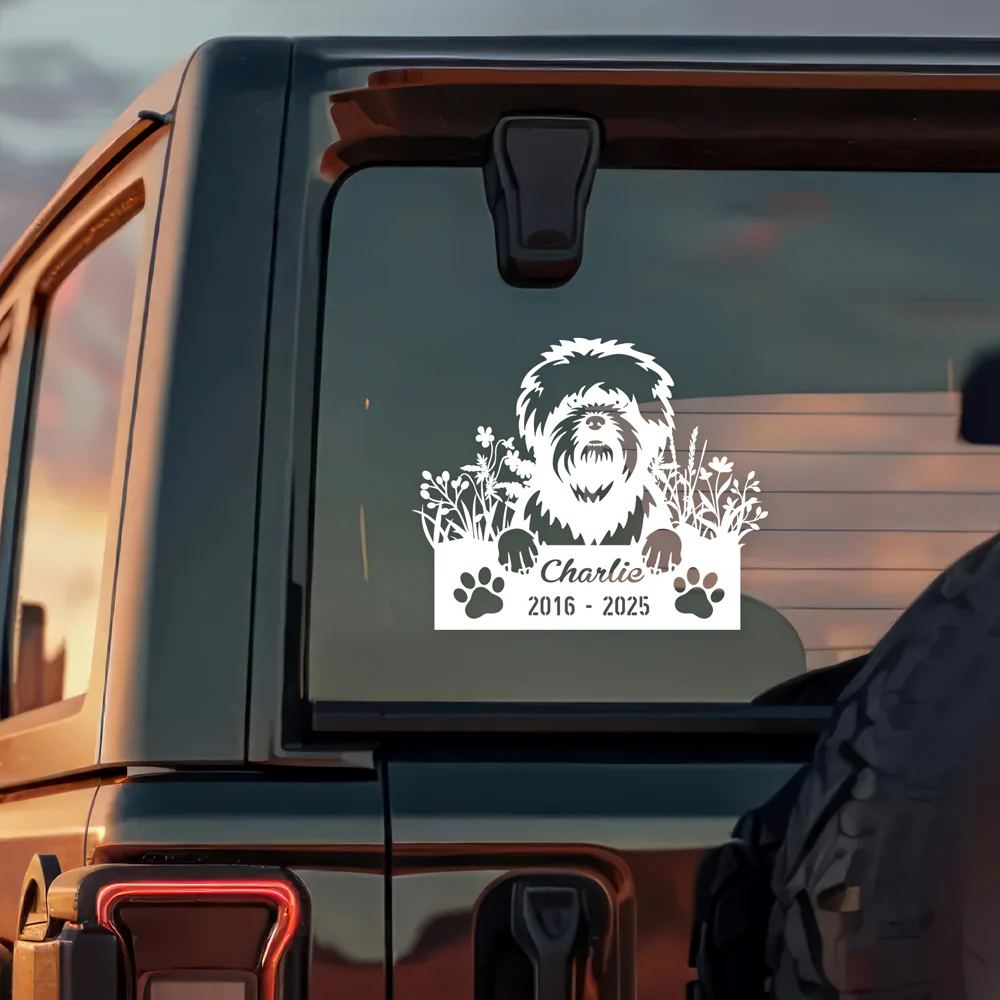 Custom Dog Breed And Name Memorial Car Window Decal Sticker TH10 898507
