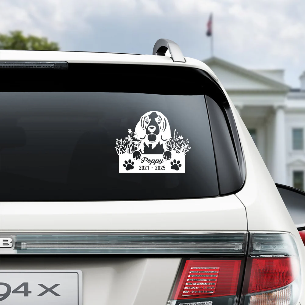 Custom Dog Breed And Name Memorial Car Window Decal Sticker TH10 898507 - Image 2
