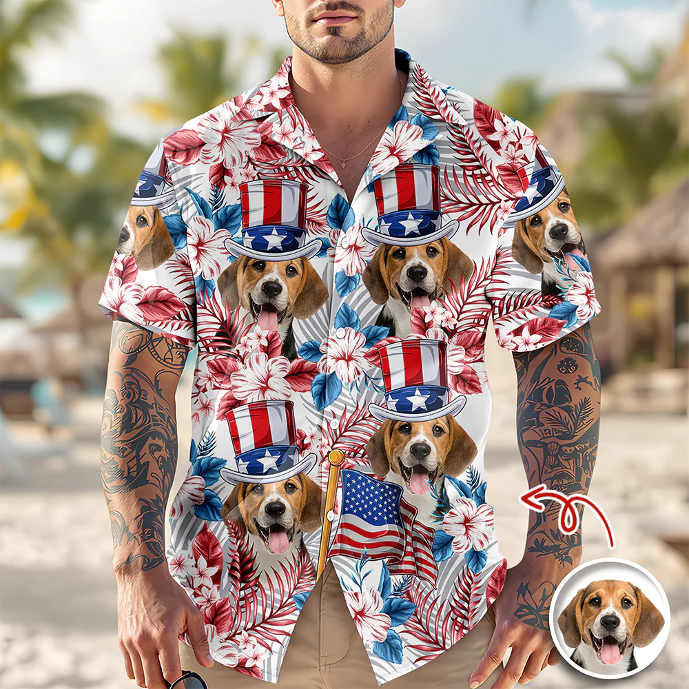 Custom Dog Cat Face Hawaii Shirt Personalized Aloha Shirt HA75 920208 - Image 2