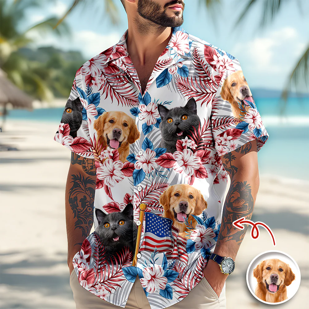 Custom Dog Cat Face Hawaii Shirt Personalized Aloha Shirt HA75 920208 - Image 3