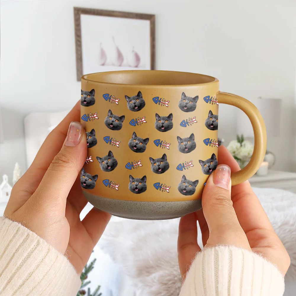 Custom Dog Cat Face Photo With Icon US Pottery Mug HA75 920400 - Image 3