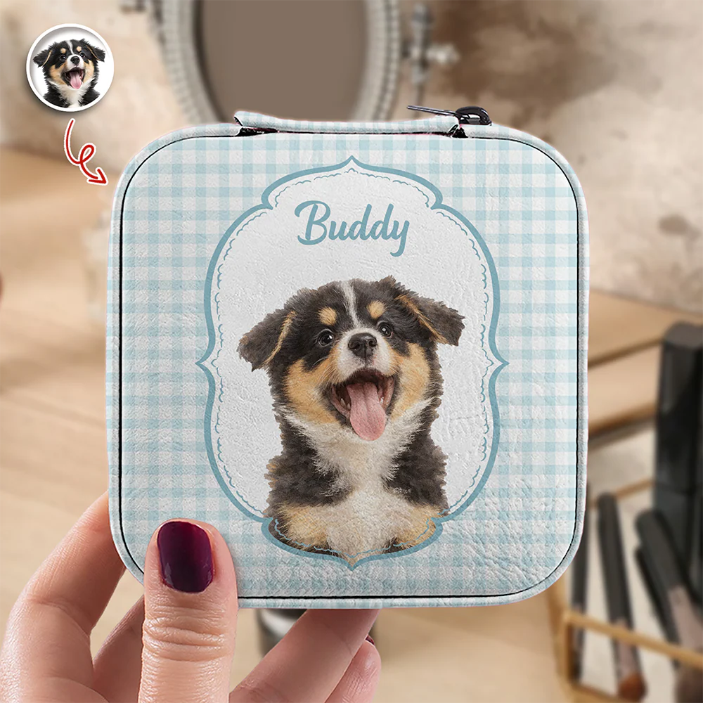 Custom Dog Cat Photo Realistic Watercolor Art Jewelry Travel Box HA75 920586 - Image 2