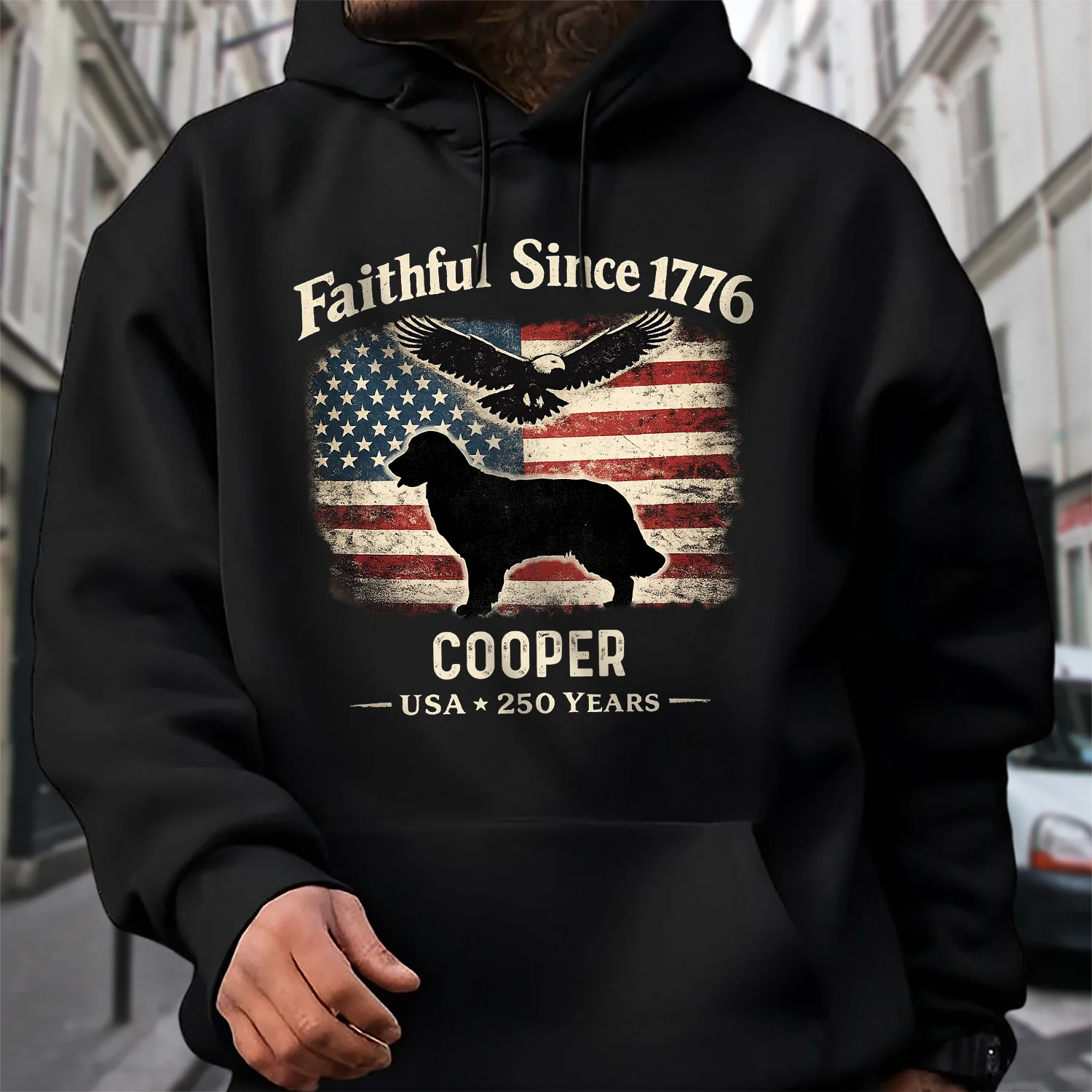 Custom Dog Faithful Since 1776 USA 250 Years Dark Shirt LM32 899061 - Image 2
