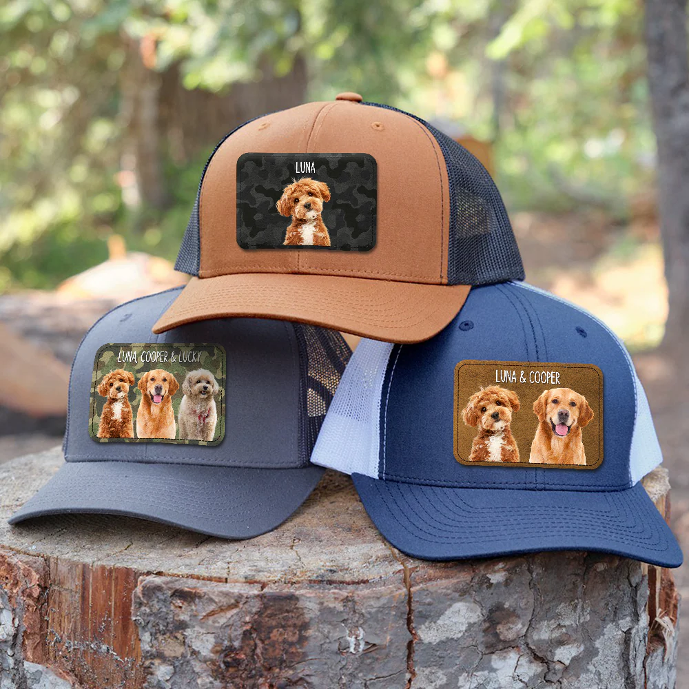 Custom Dog Photo Leather Patch Hat - Personalized Pet Lover Gift LM32 668965 - Image 6