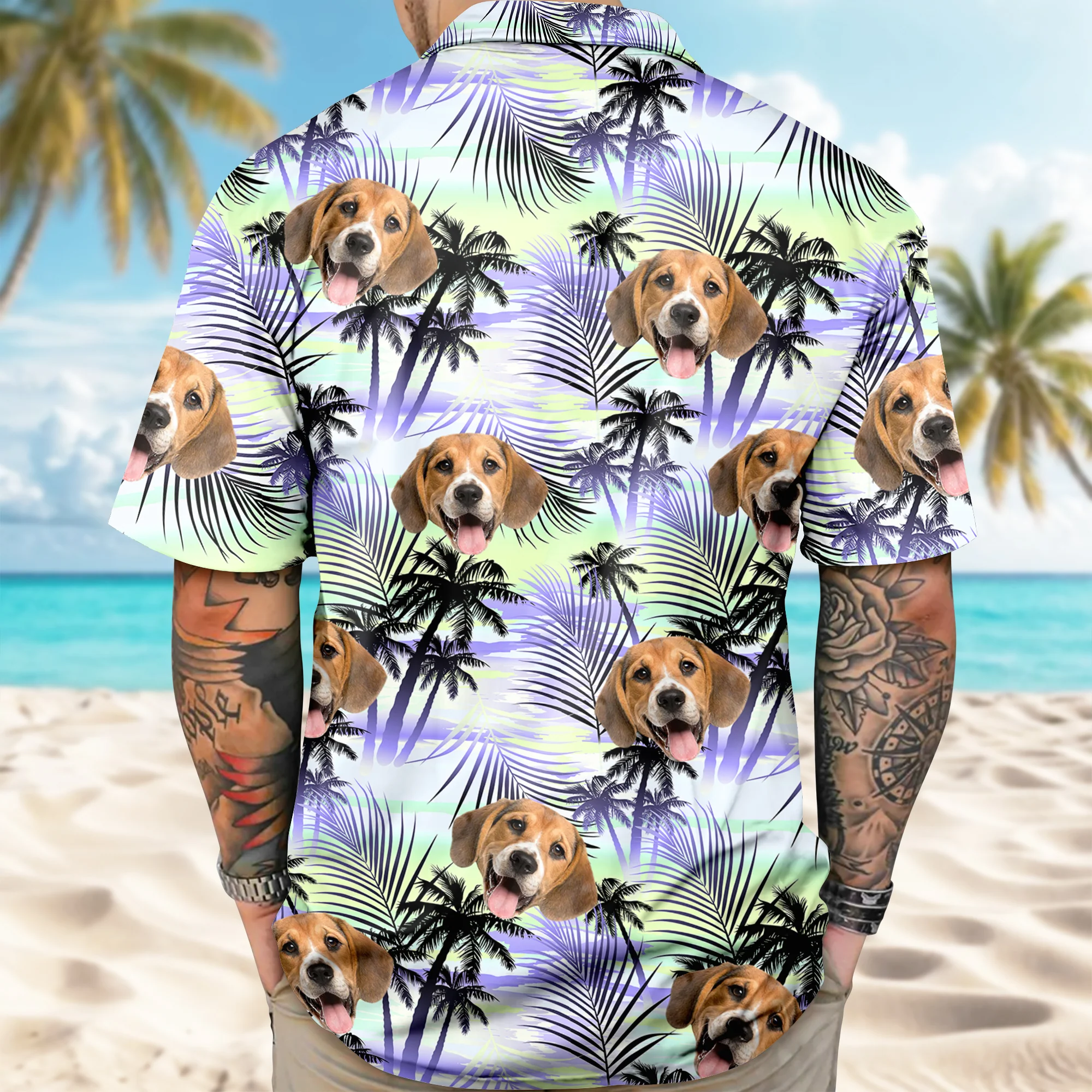 Custom Dog Photo Tropical Summer Hawaii Shirt - Gift for Dog Lovers HO82 902400 - Image 5