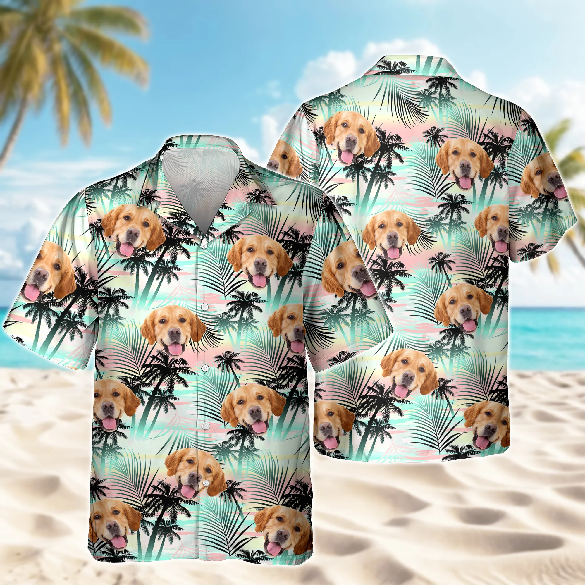 Custom Dog Photo Tropical Summer Hawaii Shirt - Gift for Dog Lovers HO82 902400 - Image 6