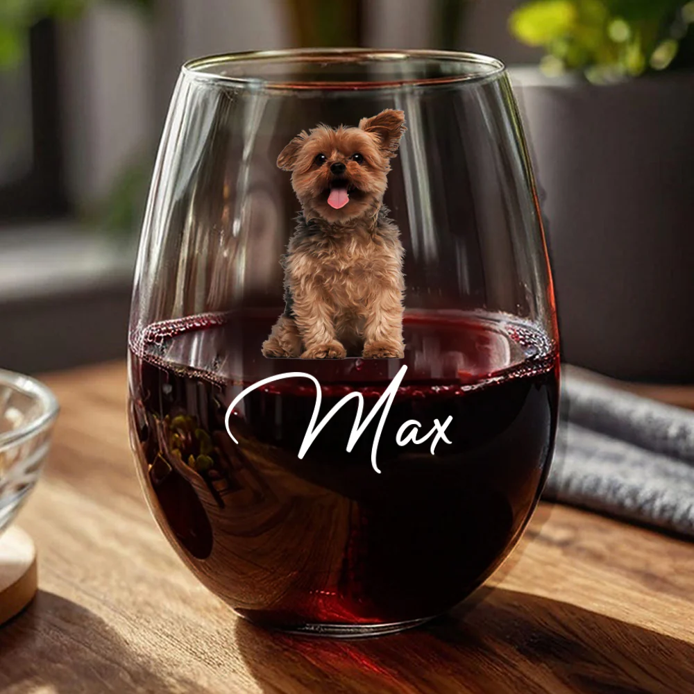 Custom Dog Photo Wine Glass – Personalized Gift for Pet Lover TH10 169089 - Image 3