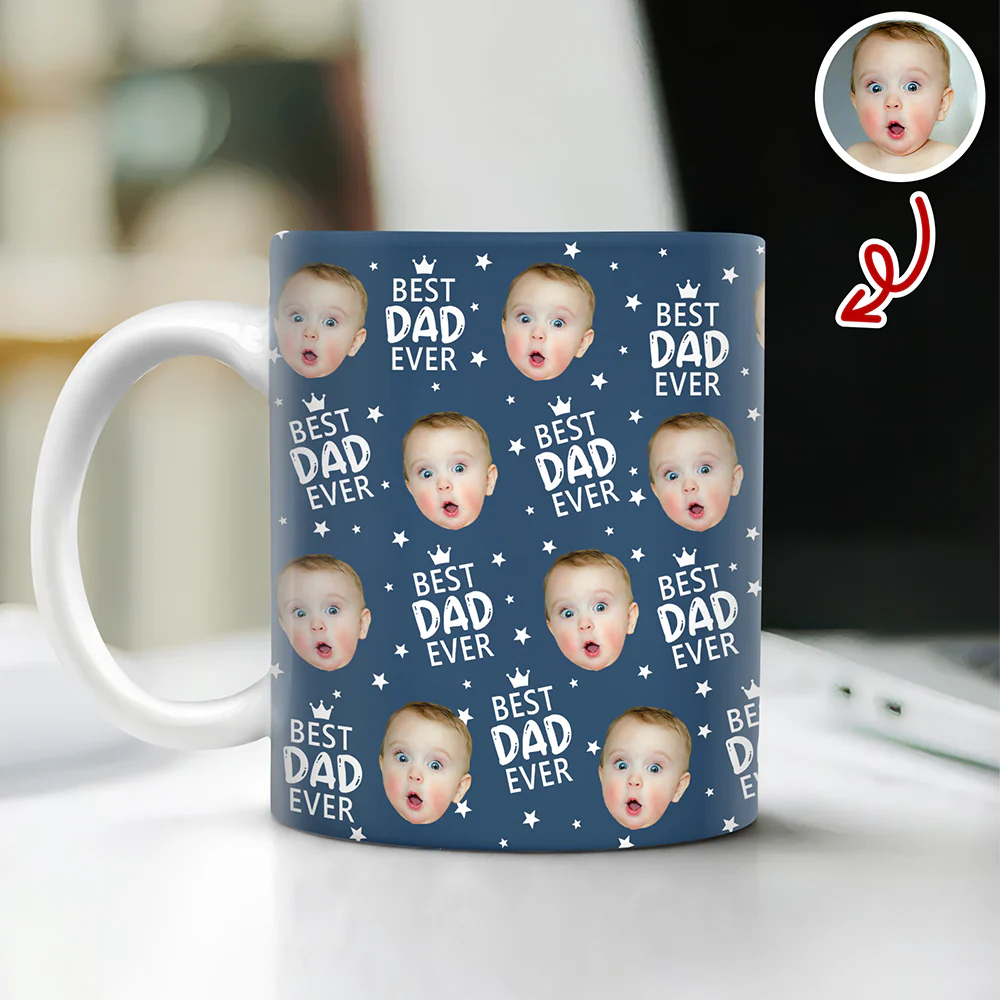 Custom Face Best Dad Ever Print Full Mug Father's Day Gift CH07 911556 - Image 2