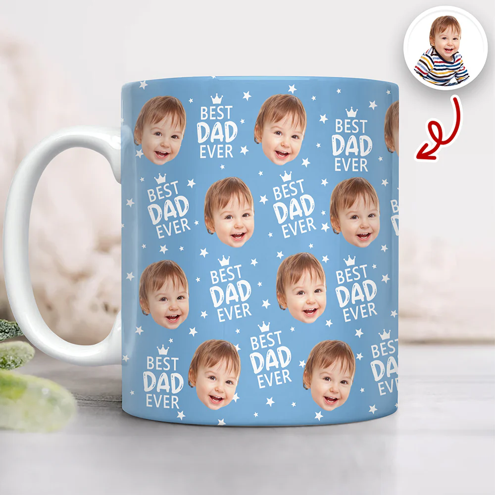 Custom Face Best Dad Ever Print Full Mug Father's Day Gift CH07 911556 - Image 3