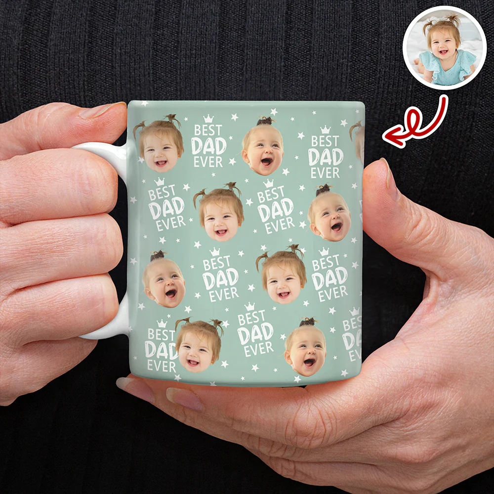 Custom Face Best Dad Ever Print Full Mug Father's Day Gift CH07 911556 - Image 4