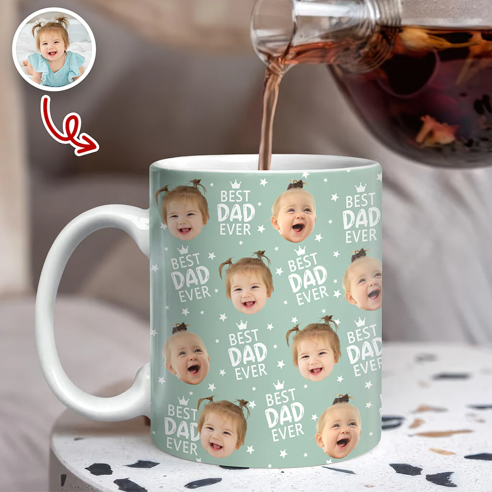 Custom Face Best Dad Ever Print Full Mug Father's Day Gift CH07 911556 - Image 5
