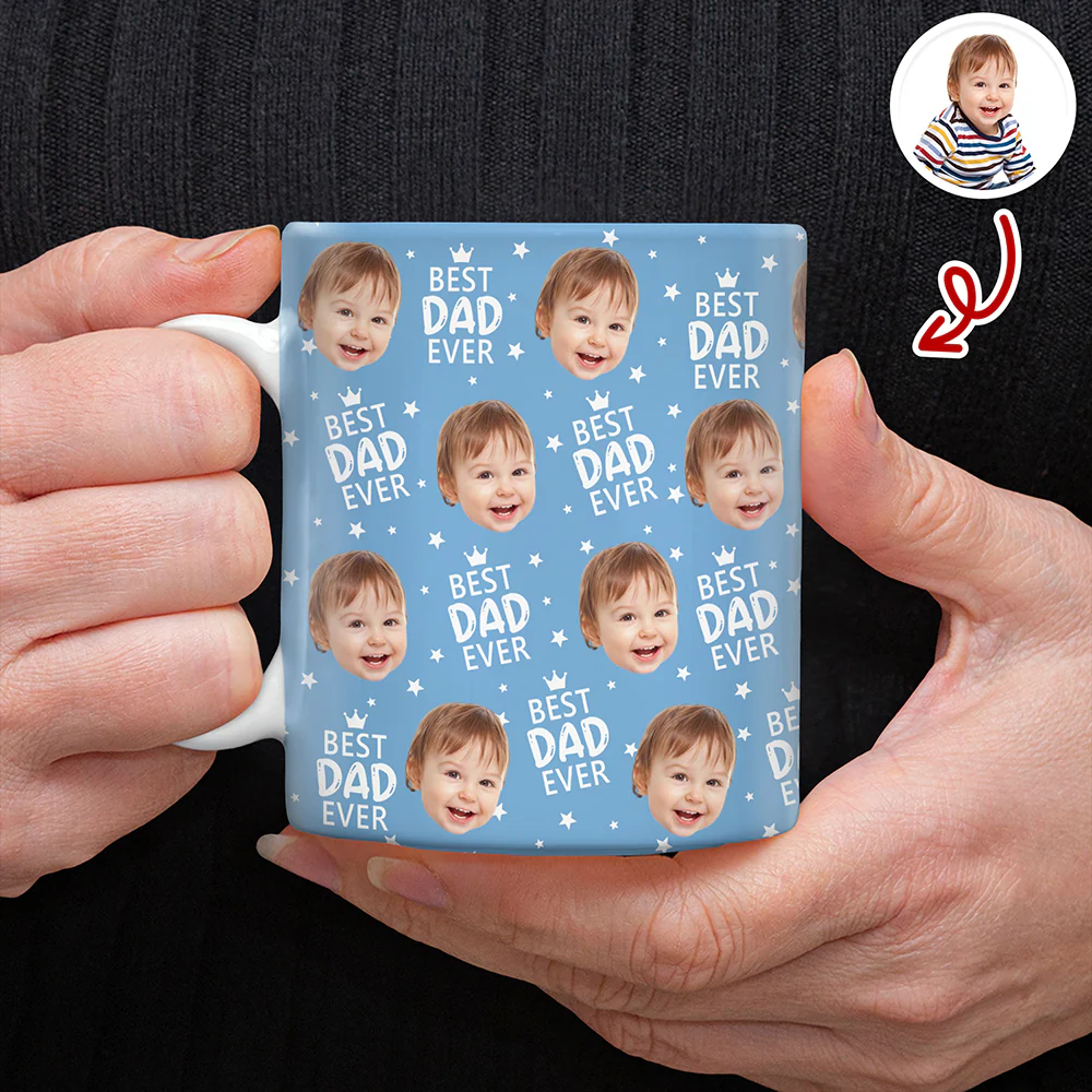 Custom Face Best Dad Ever Print Full Mug Father's Day Gift CH07 911556 - Image 7