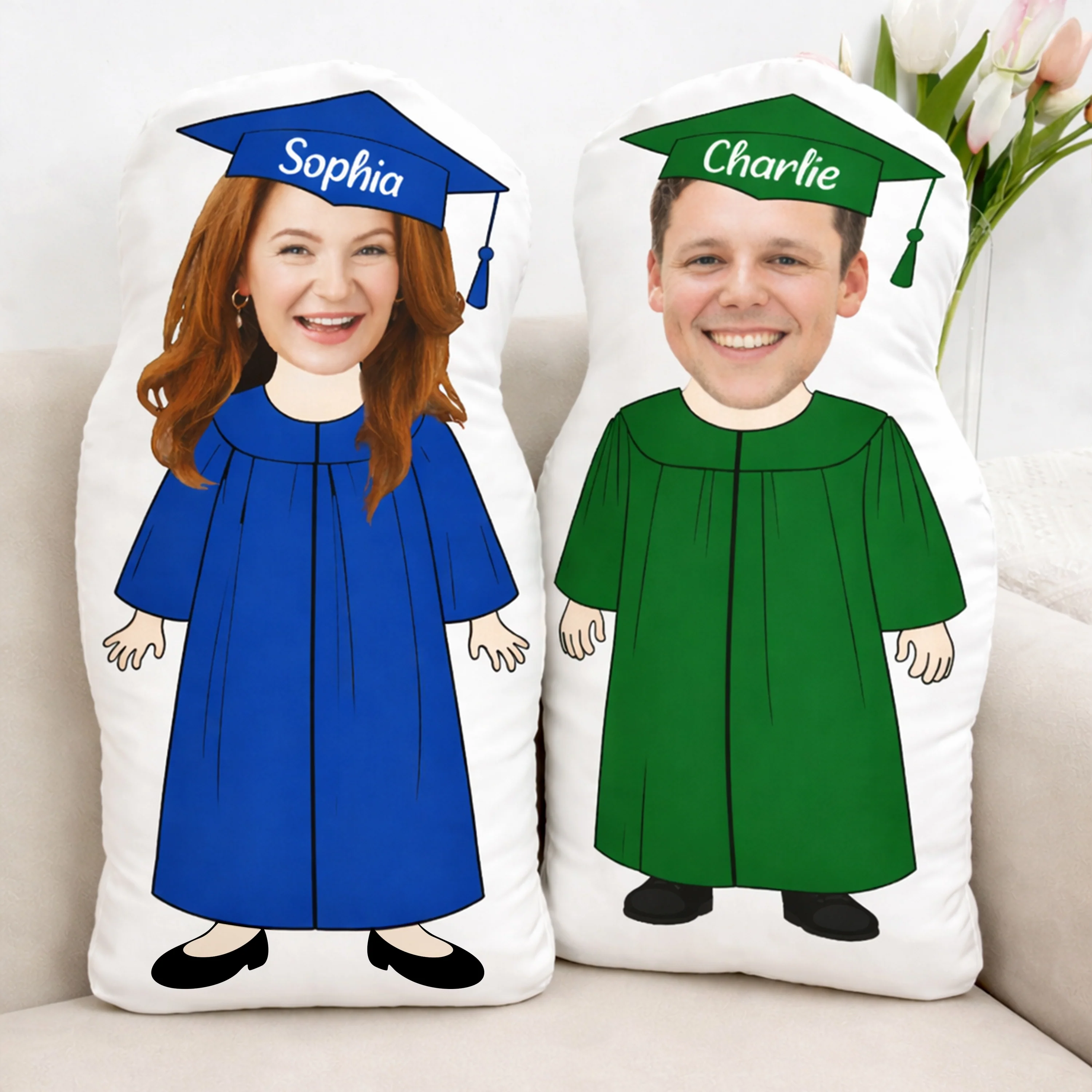 Custom Face Graduation Shaped Pillow - Graduate Gift for Class of 2026 LM32 899325 - Image 3