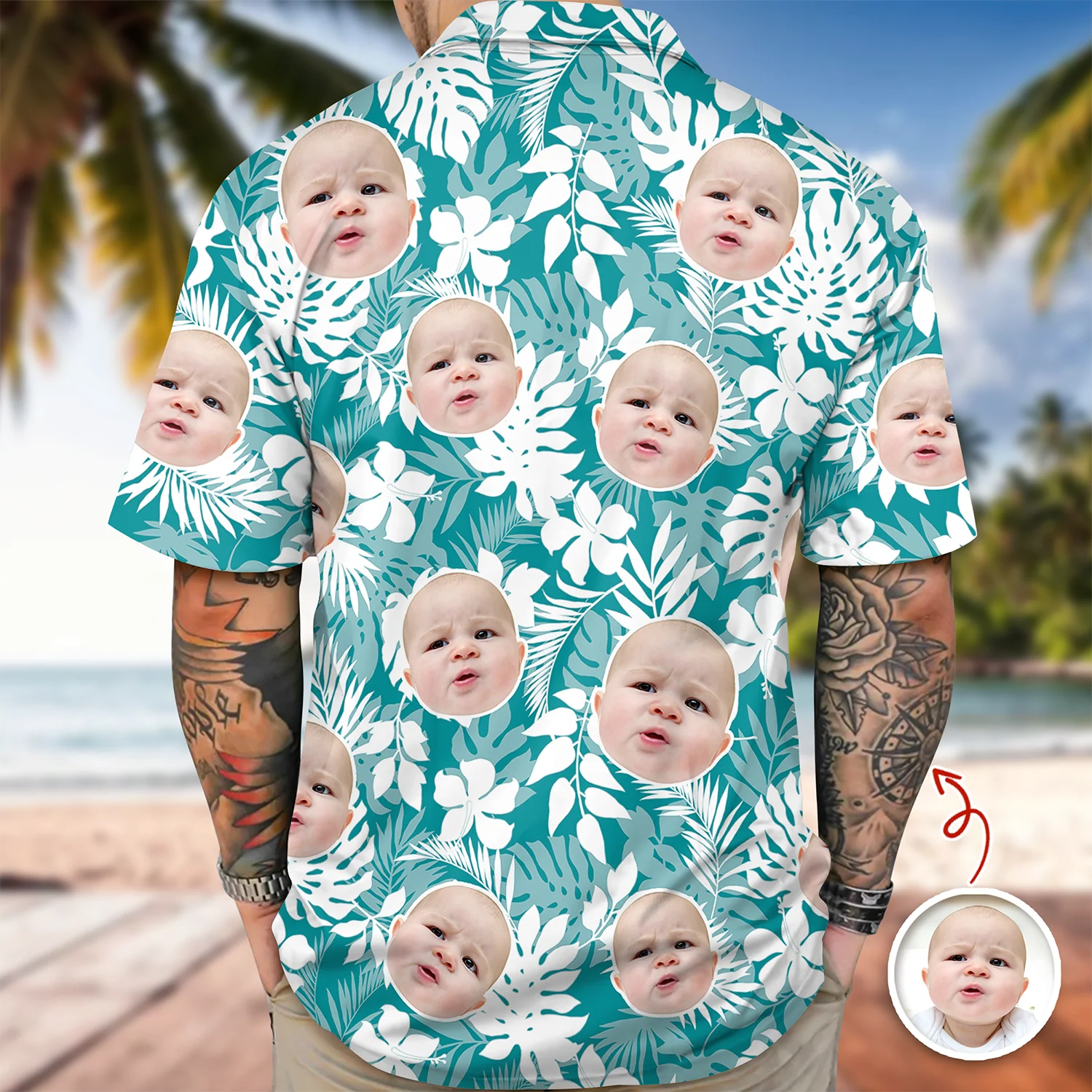 Custom Face Photo Tropical Aloha Hawaii Shirt LM32 669295 - Image 5