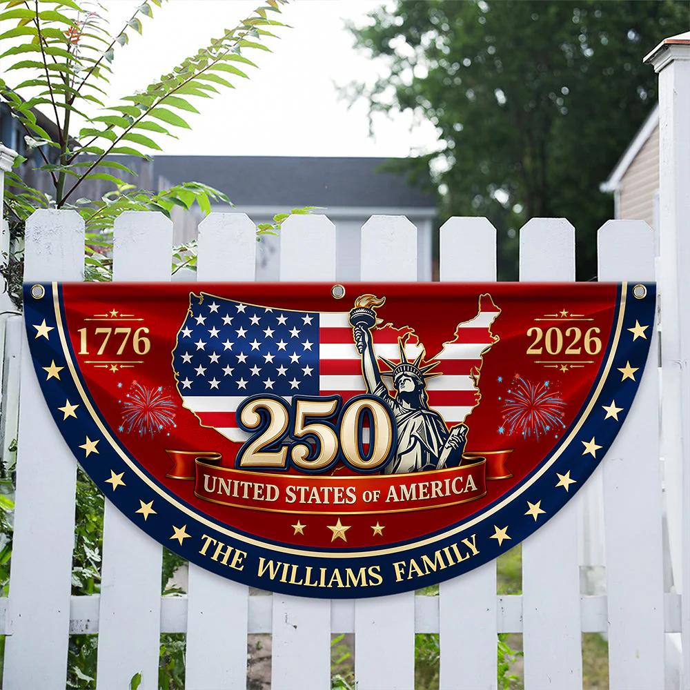 Custom Family Name 250 United States Of America 1776-2026 Non-Pleated Fan Flag CH07 911902 - Image 6