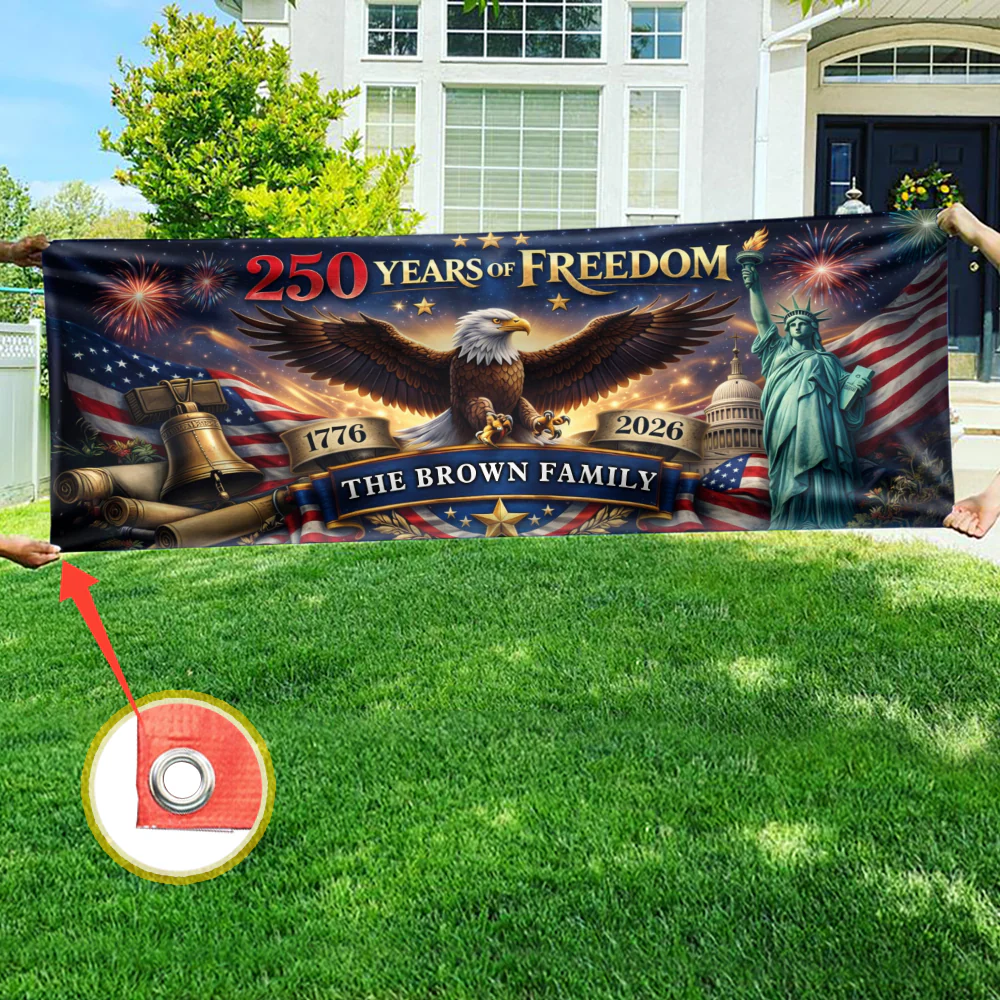 Custom Family Name 250 Years Of Freedom 1776-2026 Eagle Banner HO82 902084 - Image 5
