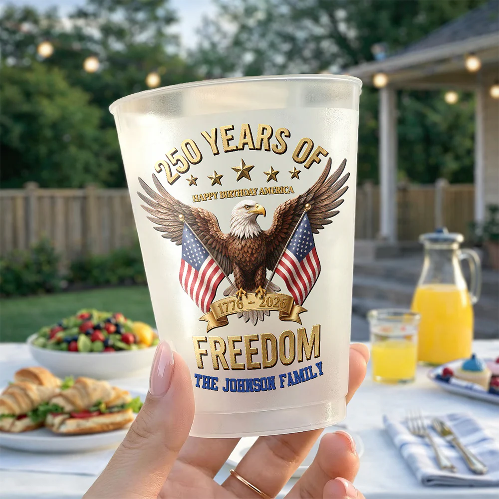 Custom Family Name 250 Years Of Freedom 1776-2026 Eagle Cups TH10 169701 - Image 6