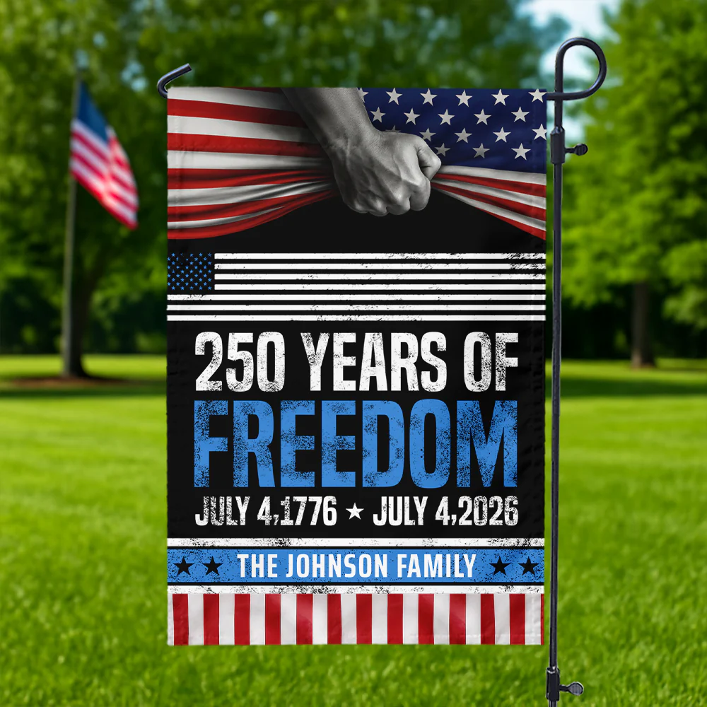 Custom Family Name 250 Years Of Freedom 1776-2026 Garden Flag LM32 895371 - Image 5