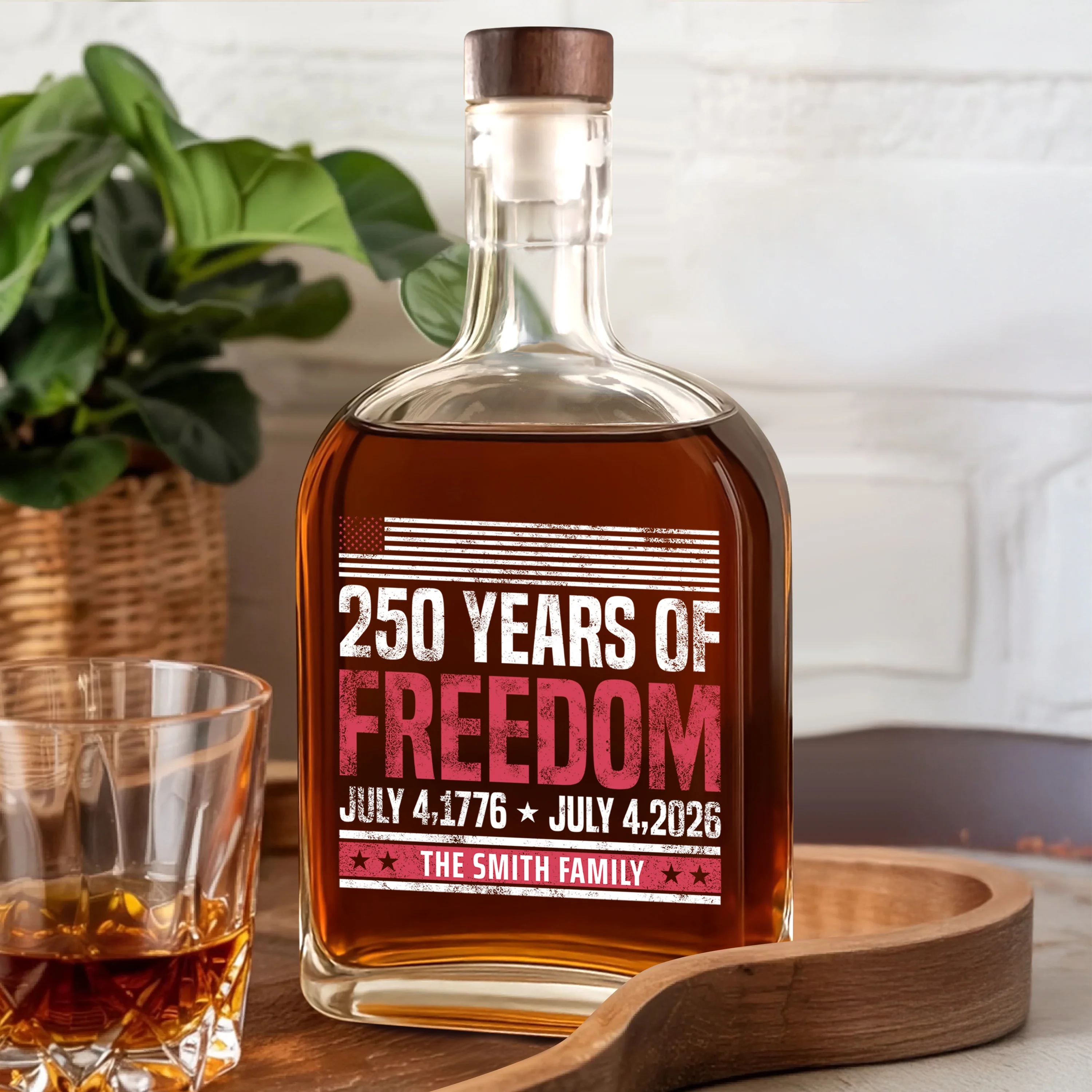 Custom Family Name 250 Years Of Freedom 1776-2026 Whiskey Bottle LM32 895311 - Image 6